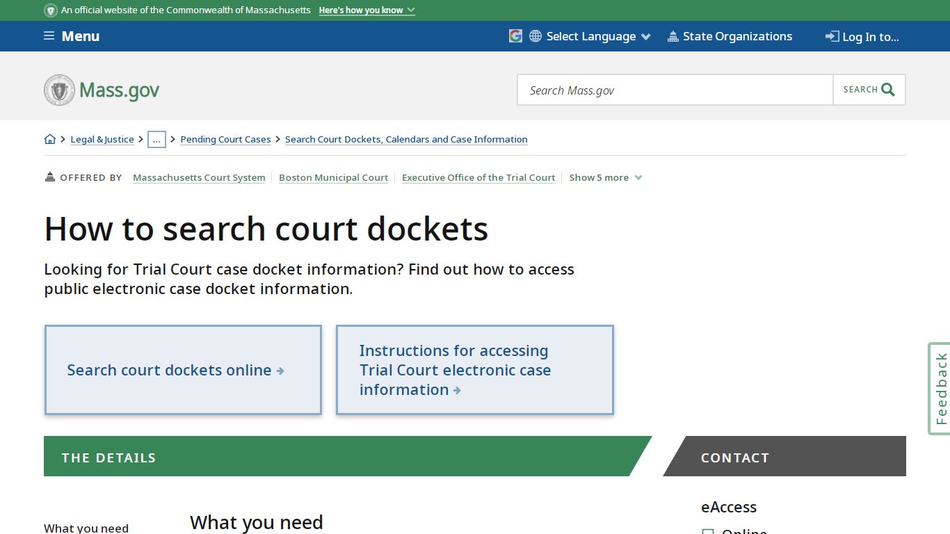 How to search court dockets | Mass.gov